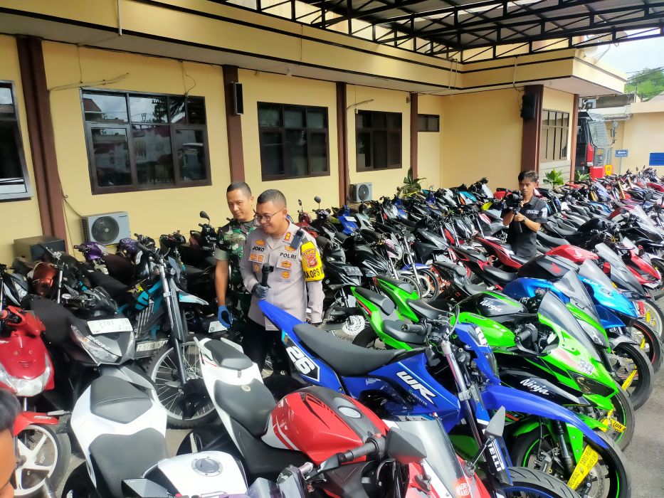 Polres Tasikmalaya Kota Gelar Razia Knalpot Bersama TNI
