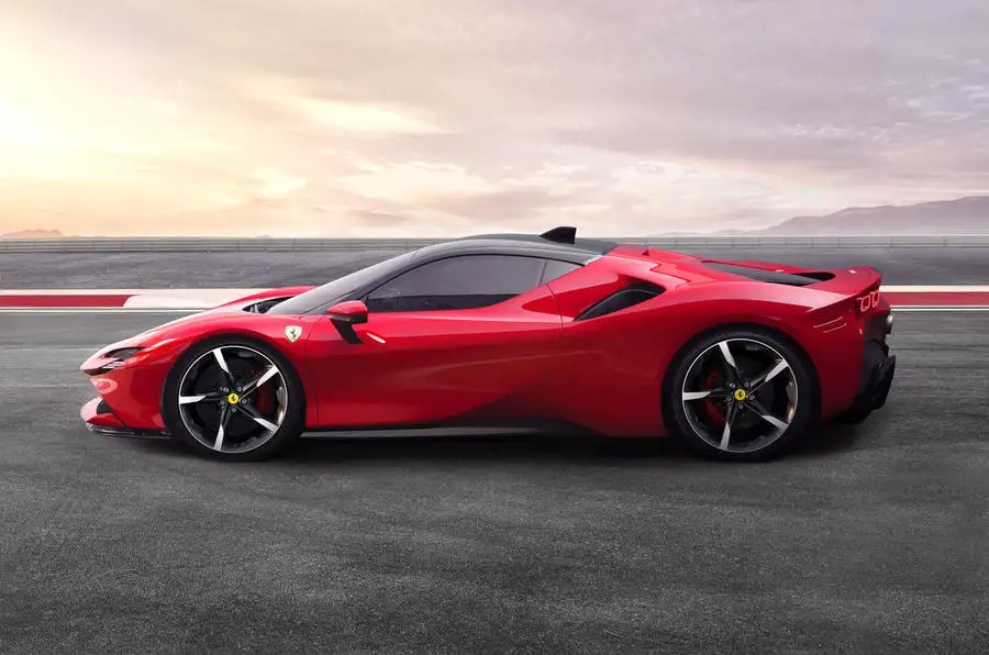 Ferrari sf90 stradale hybrid car side road most autocar cars powerful yet open